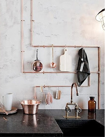 Exposed Copper Pipes